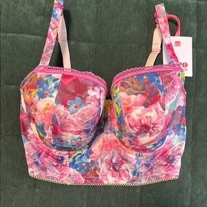 Cleo Pink Floral Bra with Molded Cups